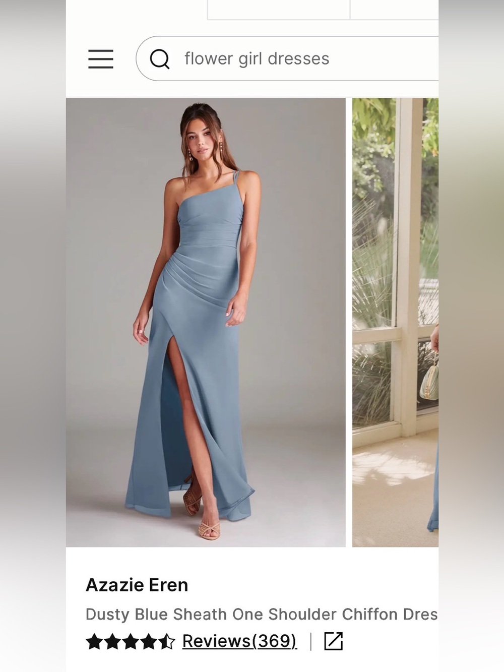 Azazie One-Shoulder Light Blue Women's Dress